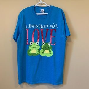 GILDAN Graphic T-Shirt A Happy Heart With Love